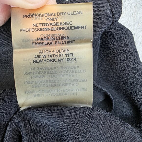 Alice + Olivia Dress Womens 4 Black White High Low Maxi Gown Colorblock Formal - Picture 16 of 16